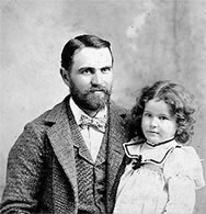 Paul Mead and daughter Myra Imogene Mead. Taken about 1898