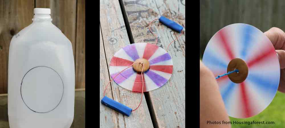 There are lots of different things you can use to make old-fashioned button spinners.